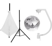 EUROLITE Set boule miroir 30cm avec trépied et voile blanc