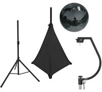 EUROLITE Set boule miroir 30cm noir avec support et housse de trépied noir - Kits complets de boule à facettes