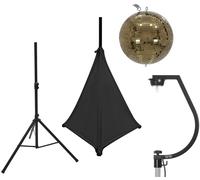 EUROLITE Set boule miroir 30cm or avec support et housse de trépied noir - Kits complets de boule à facettes