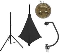 EUROLITE Set boule miroir 30cm or avec trépied et voile noir