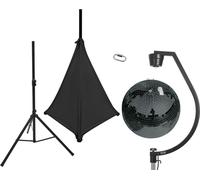 EUROLITE Set boule miroir 50cm noir avec trépied et voile noir