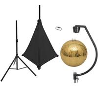 EUROLITE Set boule miroir 50cm or avec support et housse de trépied noir - Kits complets de boule à facettes
