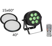 EUROLITE Set LED IP PAR 7x9W SCL Spot + 2x Couvercle diffuseur (15x60° et 40°) - Kits