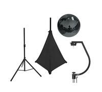 EUROLITE Set boule miroir 30cm noir avec support et housse de trépied noir - Kits complets de boule à facettes