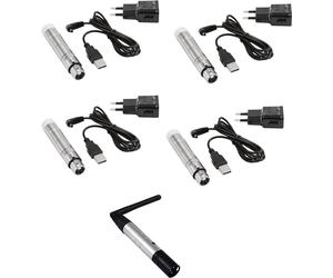 EUROLITE Set QuickDMX 1x émetteur + 4x récepteur AKKU - Logiciels et matériels DMX