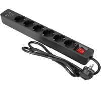 EUROLITE Steckdosenleiste ON-1 6-fach + 2 USB sw (30240157)