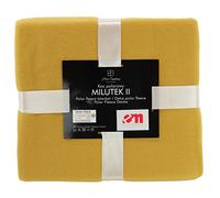 Euromat Plaid Polaire Uni - Jeté de Canapé ou Couverture de Lit - Doux et Léger (Jaune Moutarde, 130x170 cm)