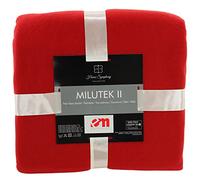 Euromat Plaid Polaire Uni - Jeté de Canapé ou Couverture de Lit - Doux et Léger (Rouge, 150x200 cm)