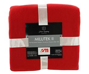 Euromat Plaid Polaire Uni - Jeté de Canapé ou Couverture de Lit - Doux et Léger (Rouge, 150x200 cm)