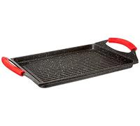 Euronovità EN-22141 Frying Pan, Griddle, Black Stone Griddle, 46 cm Stone Volcanic Stone Coating, Induction Base