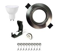 Europalamp - 10R-ALU6W02DM - 10 Spots encastrable orientable Alu Brossé avec GU10 6W Dimmable Blanc Neutre 4500K