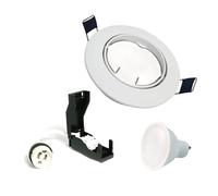Europalamp - 10R-BL6W01DM_NEW - 10 Spots encastrable orientable BLANC avec GU10 6W Dimmable Blanc Chaud 3000K