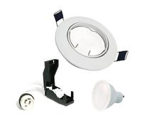 Europalamp - 10R-BL6W03DM_NEW - 10 Spots encastrable orientable BLANC avec GU10 6W Dimmable Blanc Froid 6000K