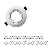 Europalamp - 20COLRBLANC - 20 Collerettes supports encastrables orientables Spot LED rond blanc - Diametre 90mm - Trou de perçage 65mm