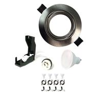 Europalamp - 5R-ALU6W03DM - 5 Spots encastrable orientable Alu Brossé avec GU10 6W Dimmable Blanc Froid 6000K