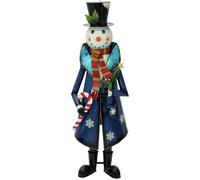 EUROPALMS Bonhomme de neige avec manteau, métal, 150 cm, bleu - Déco d'hiver & bricolage
