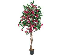 EUROPALMS Bougainvillea, plante artificielle, rouge, 150cm - Arbres