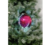 EUROPALMS Boule de neige LED 8cm, rose 5x - Boules de Noël