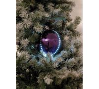 EUROPALMS Boule de neige LED 8cm, violet 5x - Boules de Noël