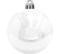 EUROPALMS Boule déco 10cm, blanc 4x - Boules de Noël