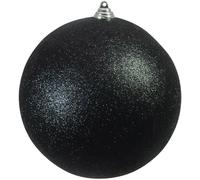 EUROPALMS Boule déco 20cm, noir, paillettes - Boules de décoration