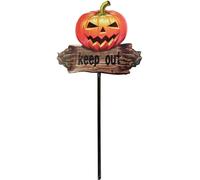 EUROPALMS Citrouille d'Halloween "KEEP OUT" avec aiguille, 50cm - Décoration Halloween
