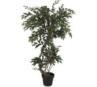 EUROPALMS Ficus multiple tronc spiralé, plante artificielle, vert, 130cm - Arbres