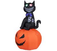 EUROPALMS Figurine gonflable Halloween Chat avec citrouille, 183cm - Décoration Halloween