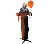 EUROPALMS Figurine Halloween Clown avec ballon, animée, 166cm - Décoration Halloween