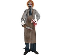 EUROPALMS Figurine Halloween Zombie avec tronçonneuse, animée, 170cm - Décoration Halloween