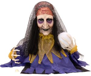 EUROPALMS Halloween Figure diseuse de bonne aventure, animée 50cm - Décoration Halloween