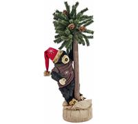EUROPALMS Ours de Noël, avec sapin, 105cm - Déco d'hiver & bricolage