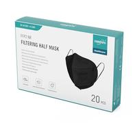EUROPAPA® 20x Masques Noir FFP2 Masque Respiratoire Masques Anti-PoussiÈRe 5 Couches HygiÉNiquement EmballÉS Individuellement Corps