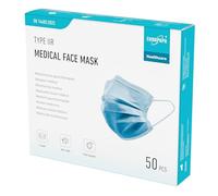 EUROPAPA® Blue Medical Type IIR Norme EN14683 Masques Faciaux Masques Chirurgicaux Masque Facial À 3 ÉPaisseurs Masque Jetable BFE ≥ 98%, 1 Boîte (50 PiÈCes)