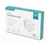 EUROPAPA Lot de 20 masques respiratoires FFP2 Blanc 5 couches de protection anti-poussière emballés individuellement - Certifiés EN149:2001+A1:2009 - EU2016/425