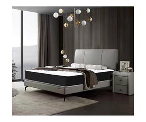 Europe Luxe Matelas 160x200 Mousse Memo - Matelas 2 places épaisseur 25cm - zones de confort mousse adaptative - Noir
