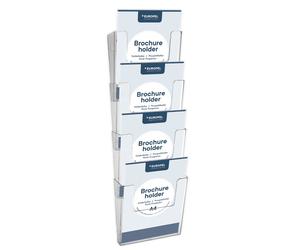 EUROPEL 350103 Porte-brochures mural EUROPEL, A4 vertical, 4 compartiments, transparent