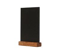 EUROPEL Ardoise de Table A5 Portrait - Tableau noir double face, base pin massif, compatible feutres craie liquide, pour restaurant, café, mariage et événement