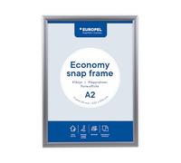 EUROPEL Cadre Clipsable A2 Argent Grand Format Aluminium Anodisé, Film Anti-Reflets, Portrait & Paysage - Affichage Poster 420×594 mm, Événements, Magasin, Hôtel & Bureau