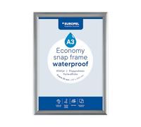 EUROPEL Cadre Clipsable A3 Extérieur Étanche IPX4 - Aluminium Anodisé, Film Anti-UV Anti-Reflets, Portrait & Paysage - Terrasse, Vitrine, Entrée & Affichage Outdoor