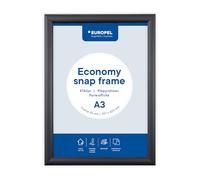 EUROPEL Cadre Clipsable A3 Noir - Aluminium Anodisé, Film Anti-Reflets, Portrait & Paysage - Affichage Poster 297×420 mm, Restaurant, Galerie, Hôtel & Bureau