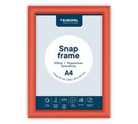 EUROPEL Cadre Clipsable A4 Rouge - Aluminium Anodisé, Plan Évacuation & Consignes Sécurité, Film Anti-Reflets, Portrait & Paysage - Fixation Incluse