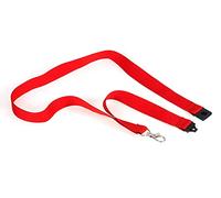 EUROPEL Cordon textile 44cm, Rouge, Mousqueton, Unniversel pour Porte-badge de Conférences, Salon, de Sécurité, Identification, Lot de 10 pièces