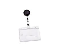 EUROPEL Enrouleur de Badge, Rétractable avec Plastique Rigide Transparent (Pack de 10) | Porte-badge Fermé | 54 x 85 mm, 121289
