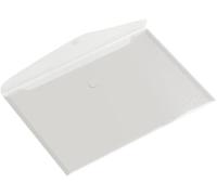 Europel Lot de 10 Enveloppe Porte-document, Taille A4, Pochette Porte document avec fermeture auto-agrippante, Blanc transparent, Pour la maison, bureaux, école, Support de document, Format paysage