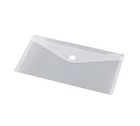 EUROPEL Lot de 10 Enveloppes Porte-document Format Bon/Voucher 225×125mm, Fermeture Auto-Agrippante, Blanc Transparent, pour Bureau et Voyage