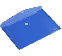 Europel Lot de 10 Enveloppes Porte-document, Taille A4, Pochette Porte document avec fermeture auto-agrippante, Bleu transparent, Pour la maison, bureaux, école, Support de document, Format paysage