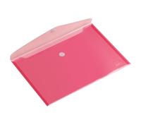 Europel Lot de 10 Enveloppes Porte-document, Taille A4, Pochette Porte document avec fermeture auto-agrippante, Rouge transparent, Pour la maison, bureaux, école, Support de document, Format paysage
