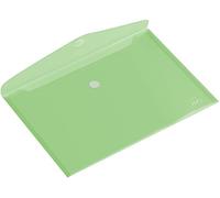 Europel Lot de 10 Enveloppes Porte-document, Taille A4, Pochette Porte document avec fermeture auto-agrippante, Vert transparent, Pour la maison, bureaux, école, Support de document, Format paysage