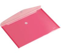 Europel Lot de 10 Enveloppes Porte-document, Taille A5, Pochette Porte document avec fermeture auto-agrippante, Rouge transparent, Pour la maison, bureaux, école, Support de document, Format paysage
